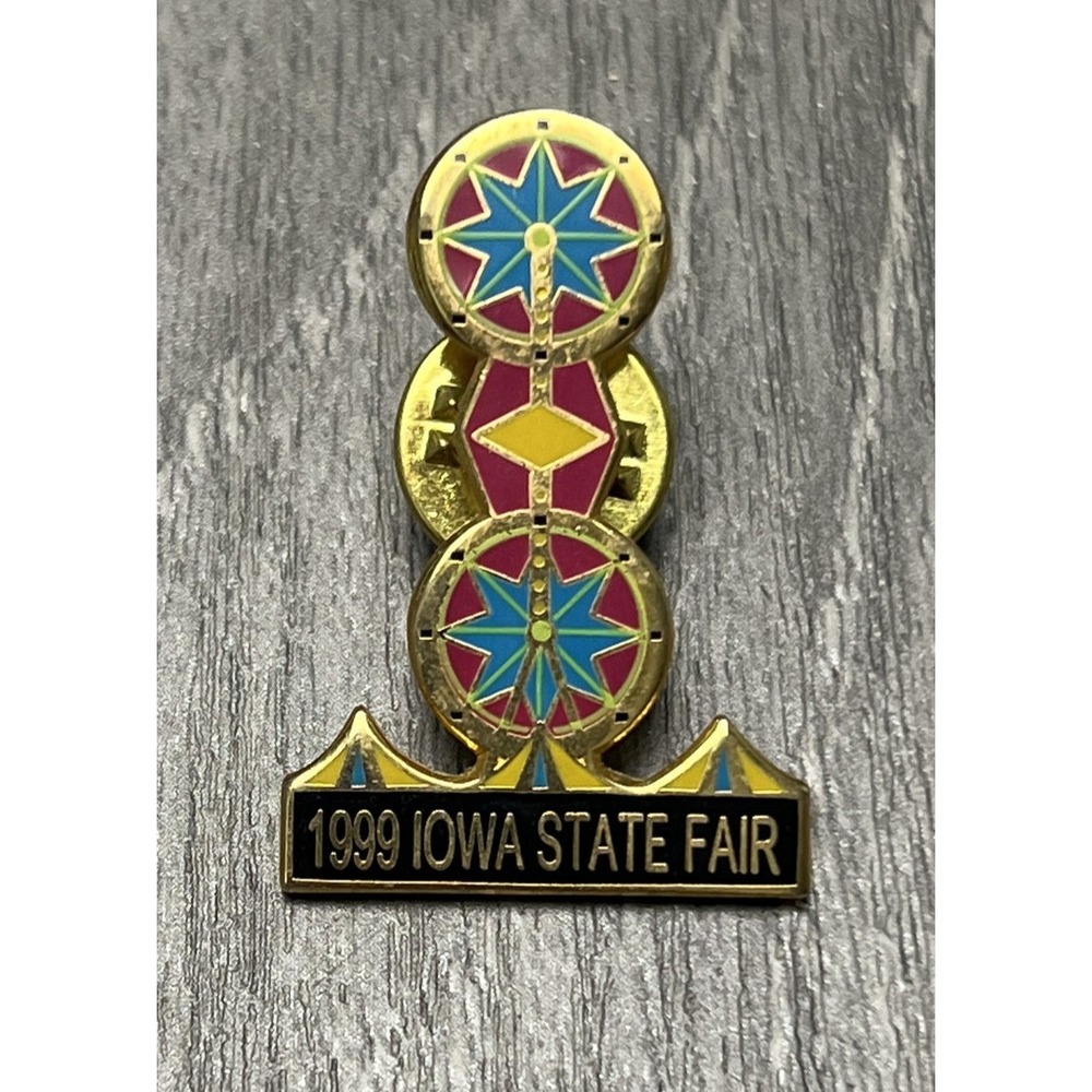 1999 Iowa State Fair Collectible Souvenir Lapel Pin Enamel Gold Tone Memorabilia